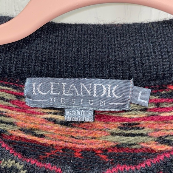 Icelandic Design Nordic Women’s 100%‎ Wool Sweater Embroidered Size Large Red - Picture 3 of 10